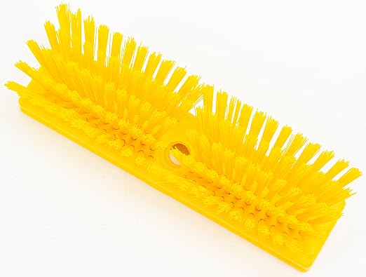 SPARTA Plastic Floor Scrub Brush, Brush Head Only, Deck Brush with ACME Standard Thread Fitting for Deck, Industrial Kitchens, and Hospitals, 10 Inches, Yellow