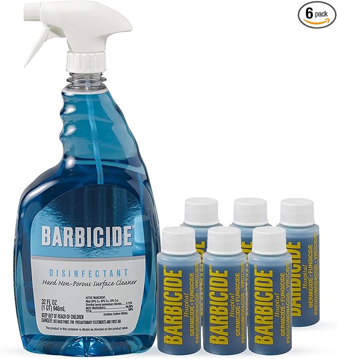 BARBICIDE Disinfectant Spray, 2 oz Bottles (Pack of 6) – EPA Registered, Ready-to-Use Professional Salon & Barber Tool Disinfectant