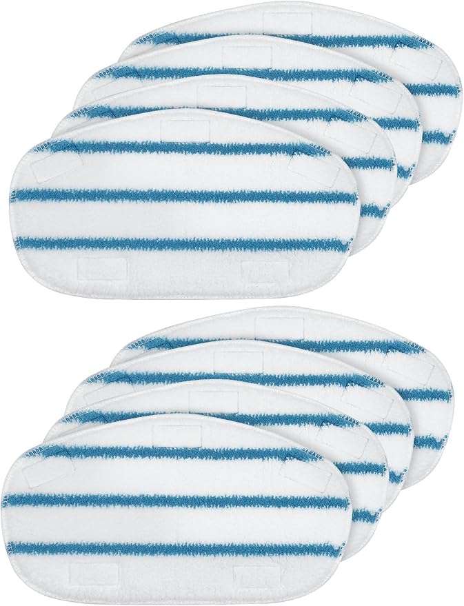 8 Pack Pur Steam Mop Pads Compatible with PurSteam ThermaPro 10-in-1 and 211 Steam Mop Cleaner Microfiber Pur Steam Mop Replacement Pad Washable Reusable Steam Mop Pads for Steamer Floor Cleaning