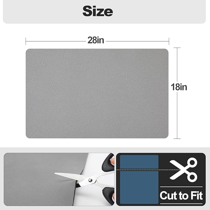 Ecotrim - Dish Drying Mat for Kitchen Counter | Coffee Bar Mat for Countertops | Heat Resistant Drainer Mat with Non-slip Rubber Backed | Hide Stain Kitchen Absorbent Draining Mat | Grey 18"x28"