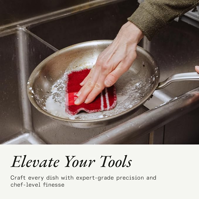 Made In Cookware - 3 Piece Stainless Steel Cleaning Set | Includes Pan Scraper, Scrub Cloth & Stainless Steel Cleaner, Complete Cleaning System, Crafted in USA