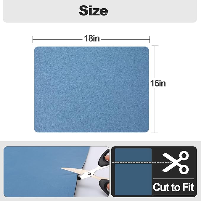 Ecotrim - Dish Drying Mat for Kitchen Counter | Coffee Bar Mat for Countertops | Heat Resistant Drainer Mat with Non-slip Rubber Backed | Hide Stain Kitchen Absorbent Draining Mat | Blue 16"x18"