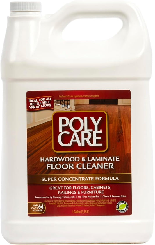 Hardwood Floor Cleaner Super Concentrate - 128 Fl Oz - Fresh- Dilute Concentrate with Water for Spray Mops and Spray Bottles - Residue-Free Floor Cleaning Solution