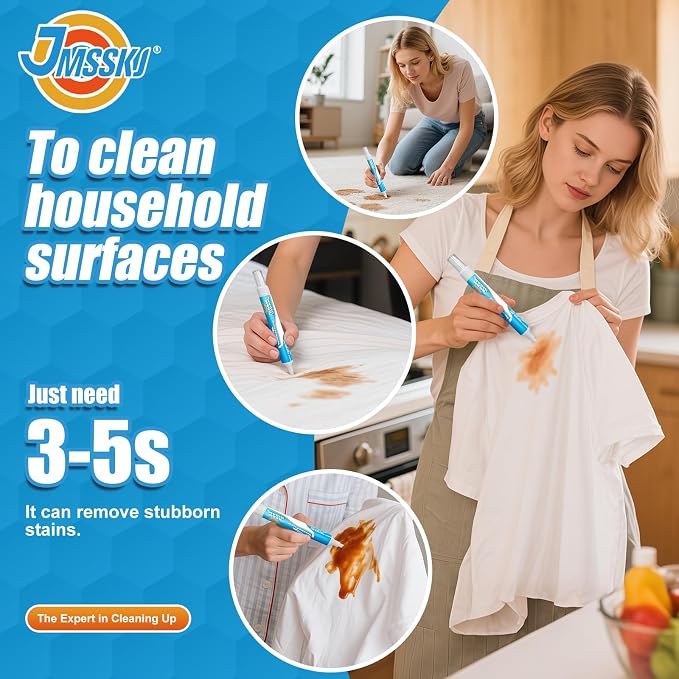 On The Go Stain Remover Pen, 0.68 Fl Oz – Instant Travel Stain Cleaner for Clothes, Food, Wine, Coffee, Makeup, Portable & Easy Use, Lemon Scent