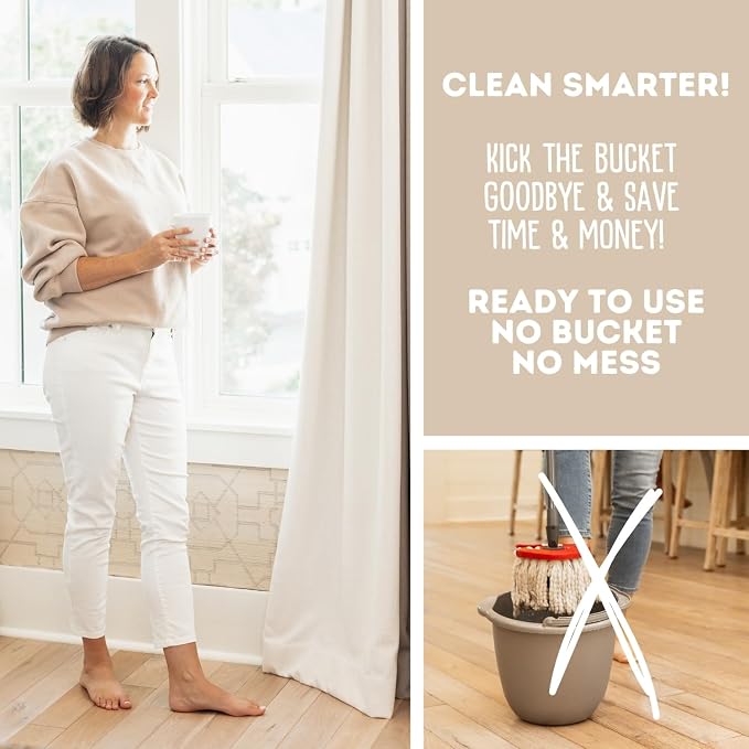 Quick Shine Multi-Surface Floor Cleaner 64 oz-4 Pk, Streak-Free, No Residue | Powered by Baking Soda, Clean Breeze Essence, pH Neutral, No Rinse, PFAS & Ammonia Free, EPA Safer Choice Made in USA