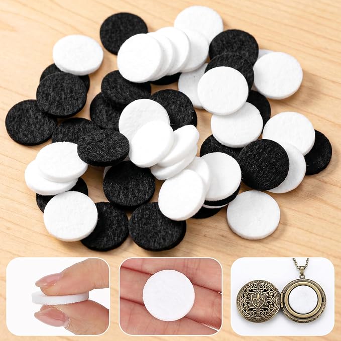 100 PCS Air Filter Scent Pads Unscented Essential Oil Pads 23 Mm Car Air Freshener Refill Felt Pad Universal Diffuser Refill Pad for Vent Clips, Home, Car Use