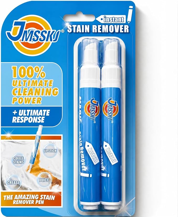 On The Go Stain Remover Pen, 0.68 Fl Oz – Instant Travel Stain Cleaner for Clothes, Food, Wine, Coffee, Makeup, Portable & Easy Use, Lemon Scent