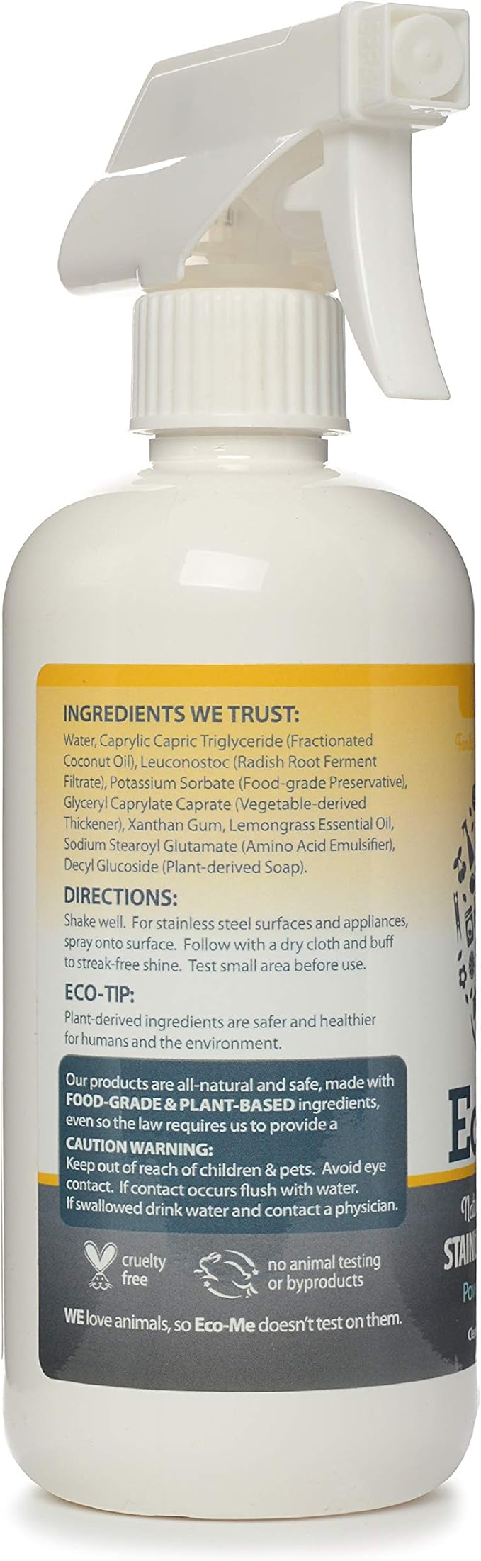 EcoMe Stainless Steel Polish, Multi-Surface Cleaner, Lemon Fresh, 16 oz