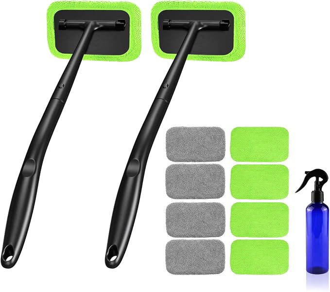 Xindell Interior Windshield Cleaner Tool – Inside Car Window Cleaning Kit with 22“ Detachable Handle, Interior Windshield Squeegee for Clear Vision, Auto Detailing Kit for Car, Home & Outdoor Windows