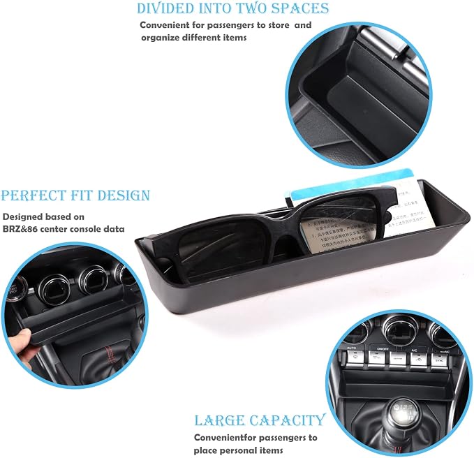 Central Armrest Storage Box Secondary Storage Center Console Organizer Tray Fit for Subaru BRZ 2022-2025 & Fit forToyota GT86 2022-2025, Center Console Storage Box, ABS Console Storage Tray Organizer