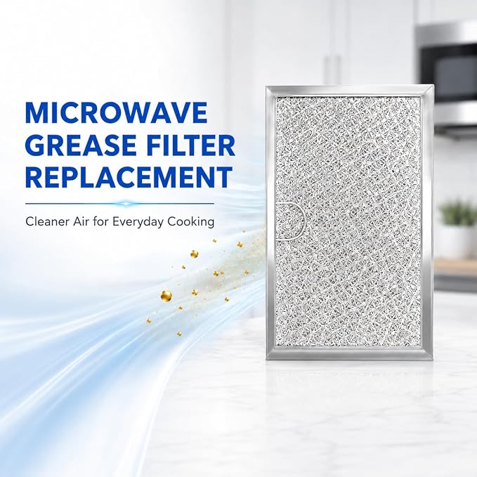 Hedday WB06X10608 Microwave Grease Filter Replacement 5.12 x 7.64 ", 4 Pack | Compatible with Frigidaire 5304464105 5304509444 5304478913 and GE Range Hood Microwave Filters, Aluminum Mesh