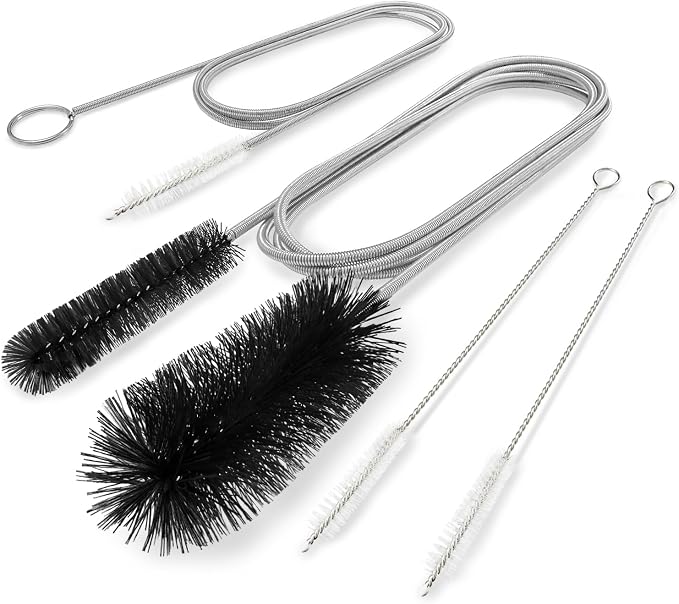 Flexible Drain Brush, 66 Inch Long Double Ended Hose Pipe Cleaners and 58 Inch Tube Cleaning Brush and 2 Pack 8 Inch Straw Cleaner Brush