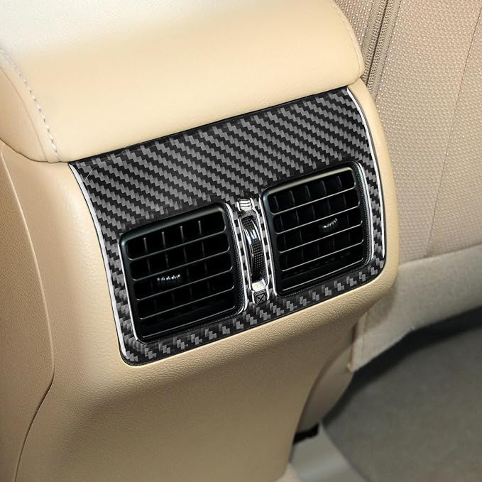 Real Carbon Fiber Trim for Toyota Camry Accessories | for 2012 2013 2014 Rear Row Air Vent Wind Outlet Decoration Panel Sticker Interior Thick Overlay Decal