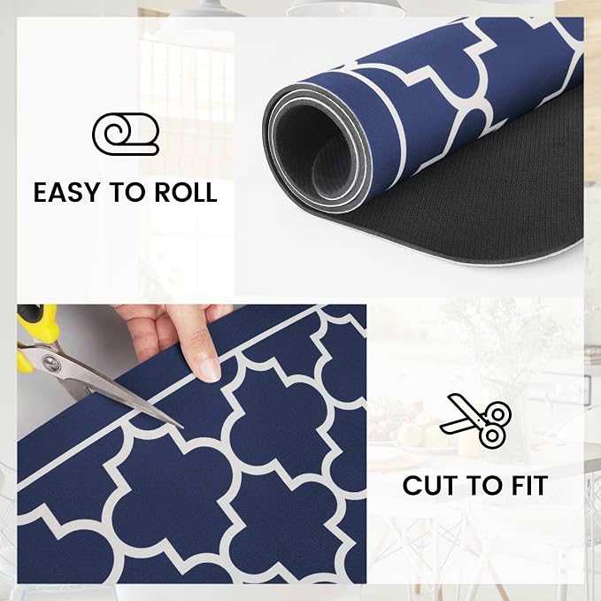 WISELIFE Dish Drying Mat Super Absorbent Drying Mat Large Dish Drying Mats for Kitchen Counter Easy Clean Dish Mat Kitchen Drying Mat18"x 36" Stylish Blue