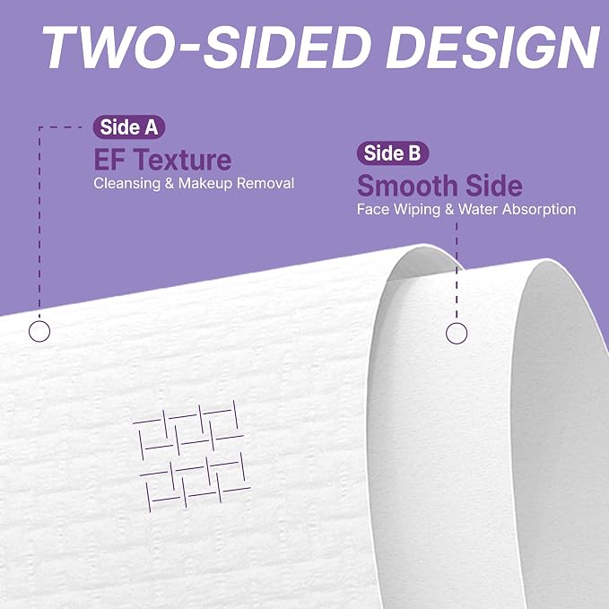 Disposable Face Towels XL, 150 Count | 10" x 12" Ultra Thick Facial Cleansing Cloths, Soft Dry Wipes for Sensitive Skin, Lint-Free Makeup Remover Towelettes