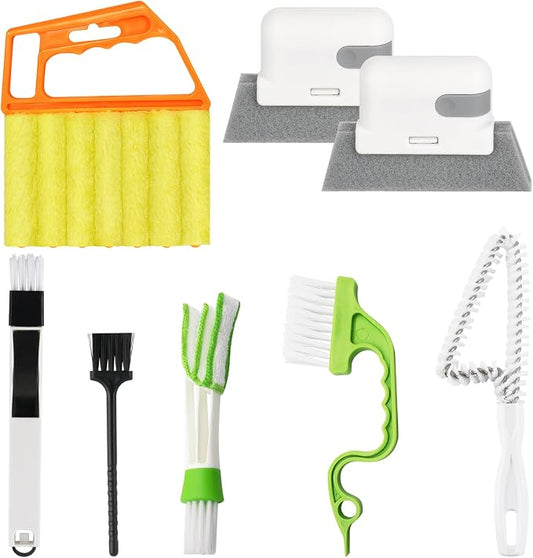 Openfly Venetian Blind Cleaner Duster Tool, Hand-held Window Shutters Duster, Window Blind Cleaning Tool, Groove Gap Cleaning Brush for Blind, Air Conditioner, Car Vents, Fan, Door Window Track- 8Pack
