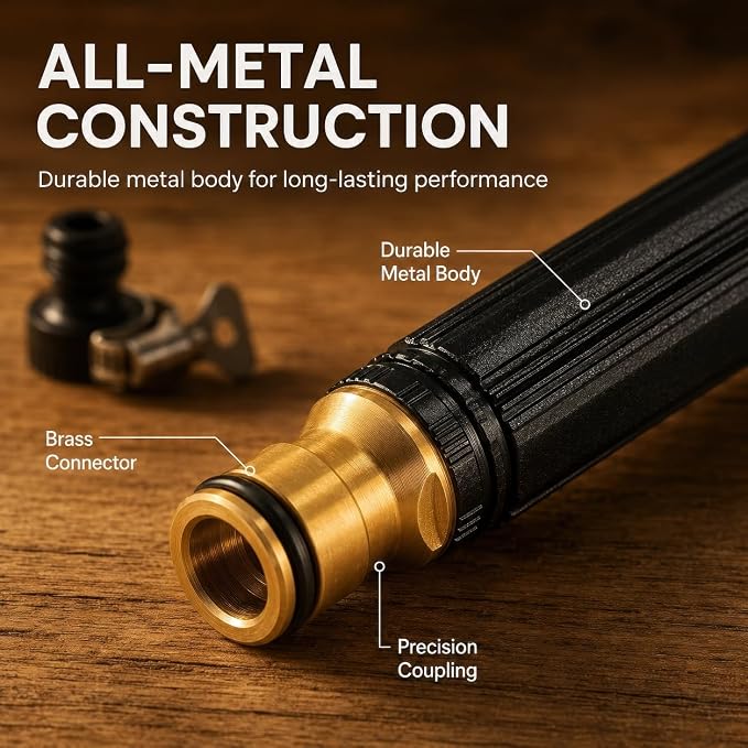 High Pressure Heavy Duty Hose Nozzle, Adjustable High Pressure Water Hose Nozzle with 2 Standard 3/4" GHT Adapters, Jet Sweeper Garden Hose Sprayer for Car Wash, Lawn and Patio Cleaning