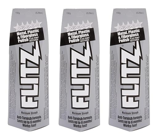 Flitz Metal Polish Paste - 5.29oz USA-Made Polish for Solid Chrome, Stainless Steel, & Aluminum - Non-Abrasive for Light Oxidation - Requires Manual Buffing - Not for Plated/Coated Surfaces (3 Pack)