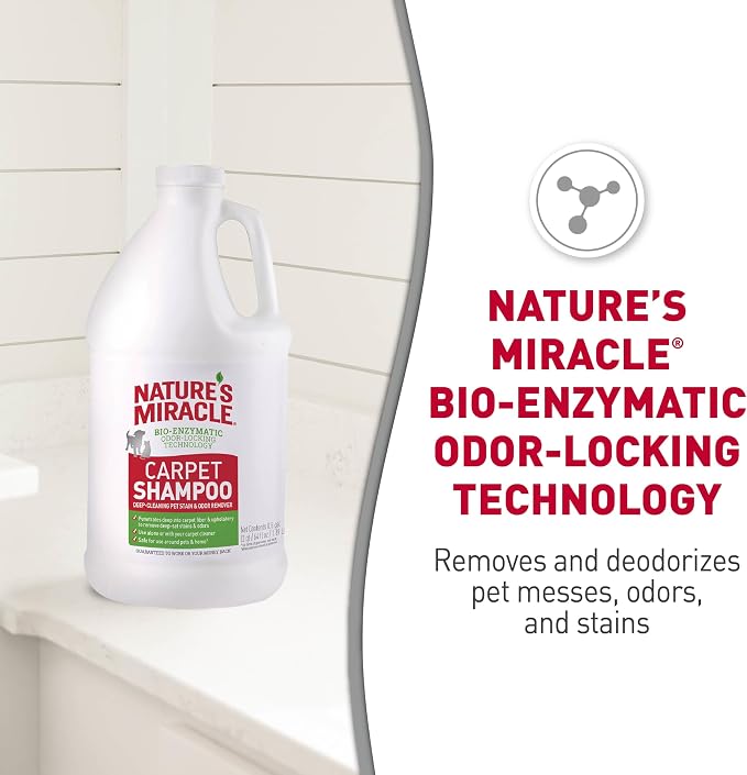 Nature’s Miracle Carpet Shampoo, Bio-Enzymatic Deep-Cleaning Pet Stain And Odor Remover, 64 oz