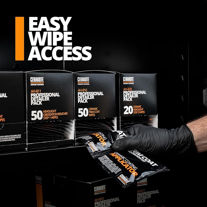 CERAKOTE® Trim Coat Pro Pack - 50 Count Trim Coat Wipes - Ceramic Coating Guaranteed Restoration to Last Over 200 Washes – A Ceramic Coating, Not a Dressing