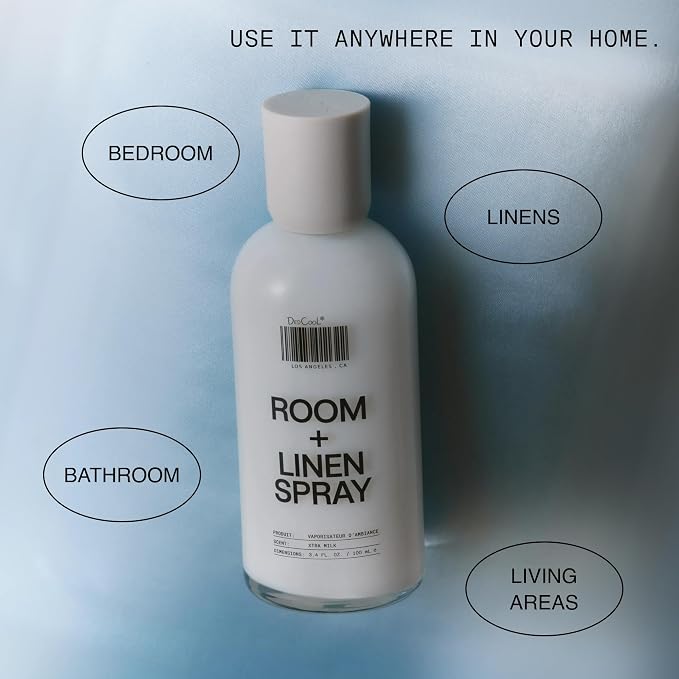 DedCool, Room + Linen Spray, Xtra Milk, Essential Oil Infused, 3.4 fl oz | Natural non-toxic formula freshens home, bedding, couch, closet & bathroom