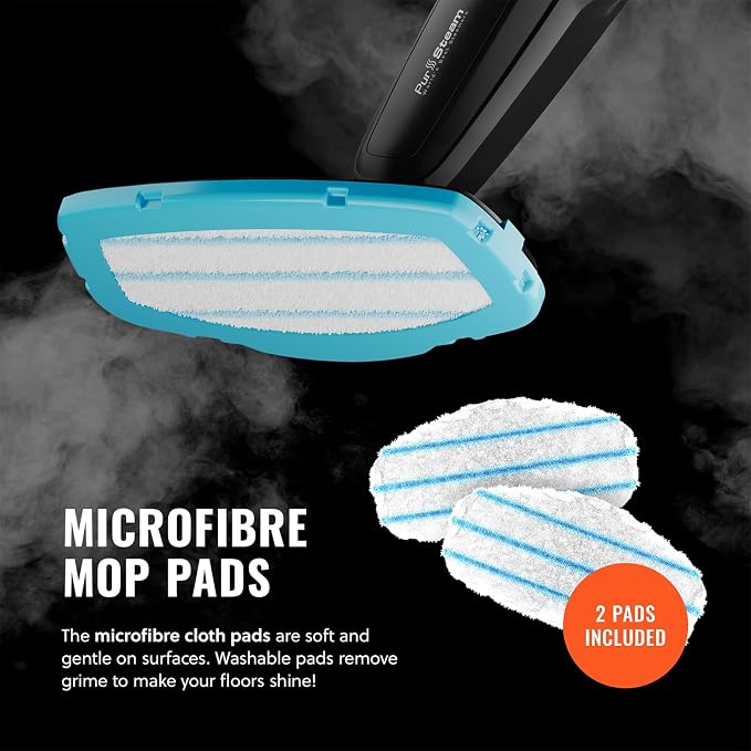 PurSteam Multi-Surface Steam Mop Floor Cleaner for Hardwood, Tile & Carpet | Multi-Surface Floor Cleaner for Hardwood, Tile, Laminate & Carpet | Fast Heating, Lightweight & Chemical-Free Cleaning