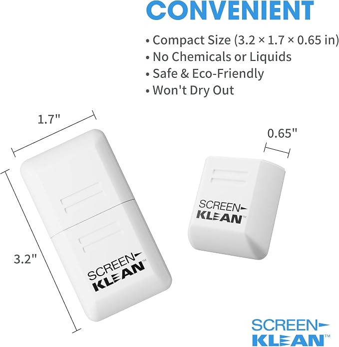 ScreenKlean Tablet Screen Cleaner - Compatible with iPad, Android & Amazon Tablet - with Carbon Microfiber Tech - Injected White - 1 Count (Pack of 1)