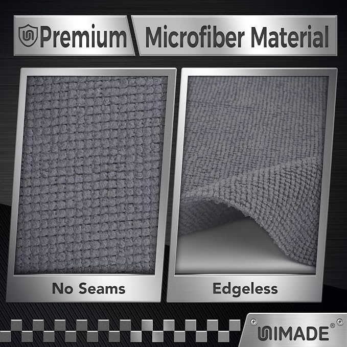 UNIMADE Microfiber Cleaning Cloth, 400 Pack Microfiber Towels for Cars Commercial Grade Work Rags Bulk Detailing Cloth for Automotive Bar Mechanic Restaurant Garage Housekeeping, 11.5"x 11.5", Grey