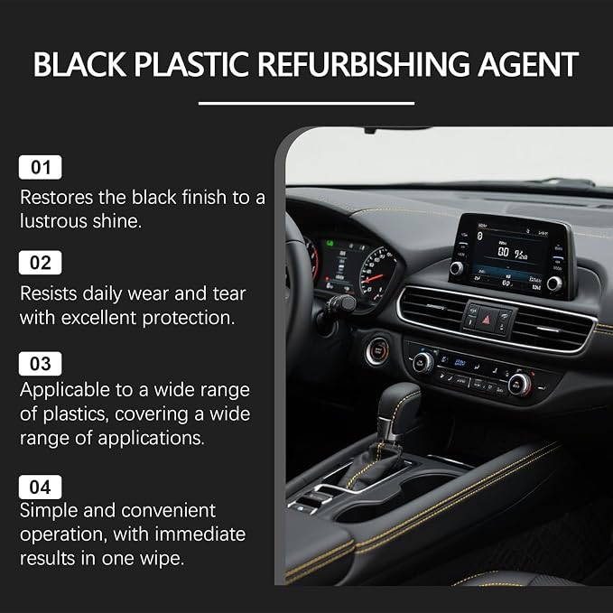 Trim Restorer 100ml Detailing Cleaner | Oxidation Remover with Gloves and Sponge for Detailing Restoration Shine Interior Black Trim Dashboard