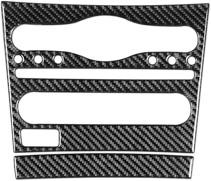 Real Carbon Fiber Trim for Infiniti Accessories | for G35 G37 X S 2007-2010 Sedan Coupe Convertible Dash CD AC Control Panel Interior Thick Overlay Decal - A