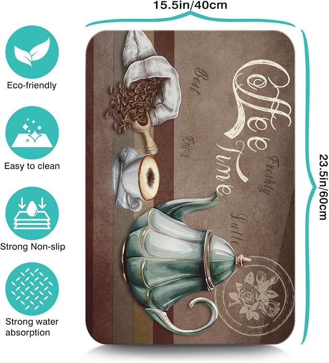 Coffee Mat 23inx15in,Coffee Bar Mat for Countertops,Absorbent Hide Stain Anti-Slip Coffee Bar Accessories Fit Under Coffee Machine Mat,dish drying mats for kitchen