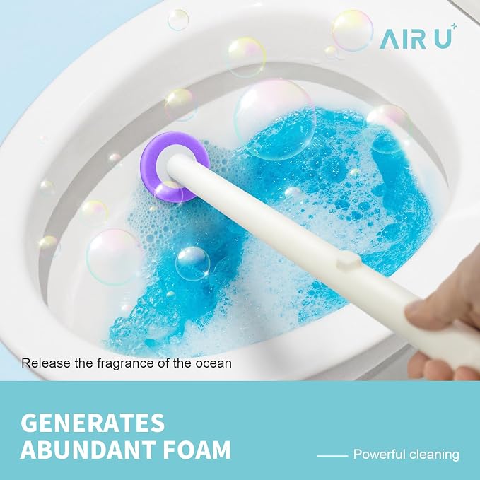 48 Count Disposable Toilet Brush Heads, Toilet Bowl Wand Refills for Toilet and Bathroom Cleaning, Purple Lavender Fragrance, Not Suitable for Electric Toilet Brushes