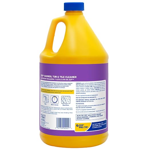 Zep Shower Tub and Tile Cleaner 1 Gallon ZUSTT128 (Case of 2) - No Scrub Pro Formula Breaks up Tough Buildup on Contact