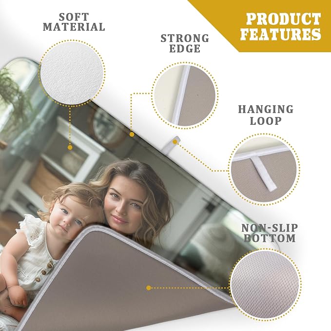 Giwawa Custom Dish Drying Mat Customized Drainer Pad with Image Logo Text 18x24 Inch Personalized Absorbent Dish Dry Pad for Kitchen Counter Sink