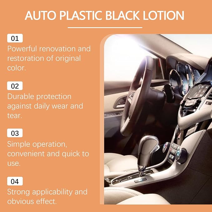 Car Interior Exterior Refresher Spray, 100ml Auto Care Polish, Revitalizes Surfaces Prevents Fading for Vehicle Dashboard Leather Trim