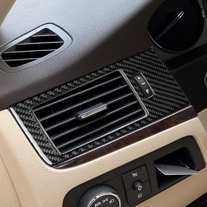 Fit for Cadillac Escalade ESV 2007-2014 / EXT Hybrid 2009-2013 | Real Carbon Fiber | Accessories | Trim Instrument Side Air Vent Surround Cover | Stickers | Anti-scratch