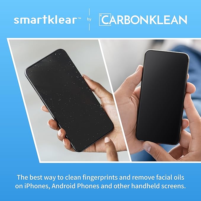 SmartKlear Smart Phone Screen Cleaner - Compatible with iPhones, Androids, and More - Cleaner with Carbon Microfiber Tech-Injected Pink-1 Count (Pack of 1)
