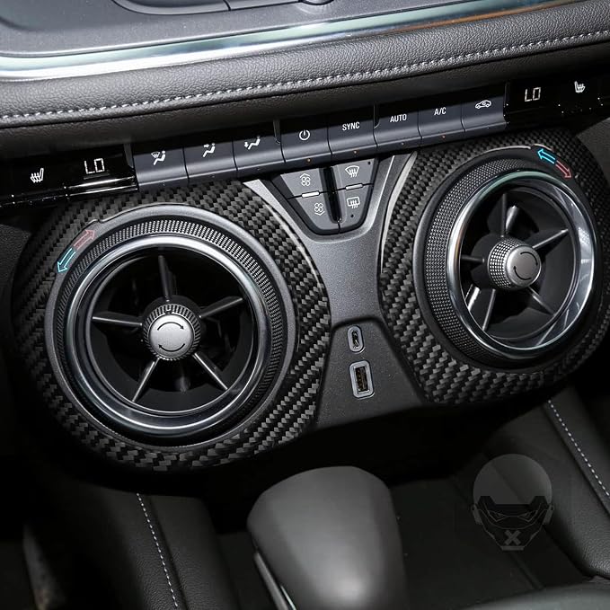 Central Console Air Vent Surround Fit for Chevrolet Blazer 2019-2025 | for L/LT/RS/Premier | Real Carbon Fiber | Accessories | Stickers | Thick Overlay | Anti-scratch