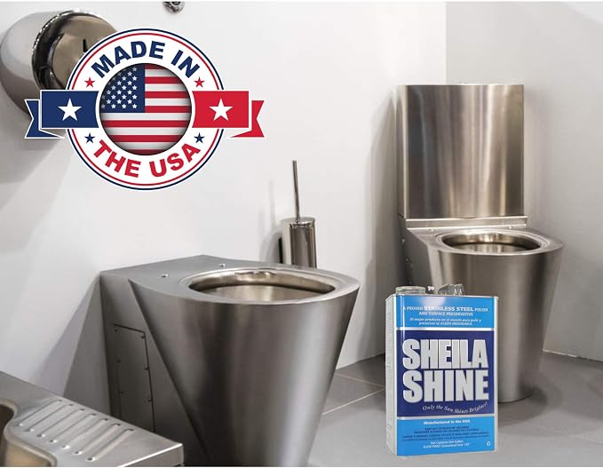Sheila Shine Stainless Steel Cleaner for Appliances (4 x 1 Gallon) - Made in USA - Polishes, Cleans & Protects All Metal Surfaces Like Grills, Fridges, Countertops - Professional-Grade Liquid Formula
