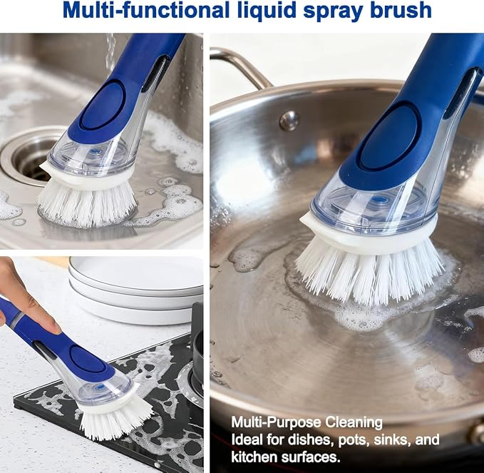 CELOX Dish Brush with Soap Dispenser, Soap Brush for Kitchen Sink