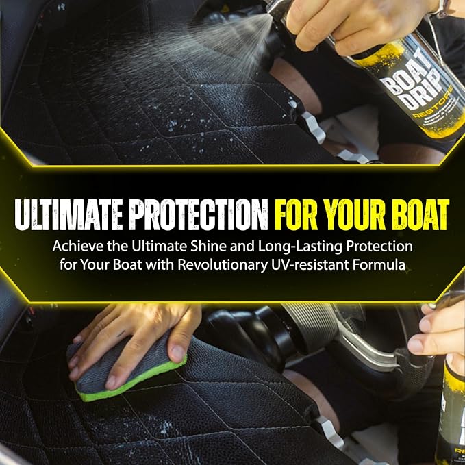 Restore -Interior & Exterior Boat Cleaner with UV Protection- Restores, & Protects Trim, Vinyl, Plastic, Dashboard, & Seats - Water-Resistant, Made in USA