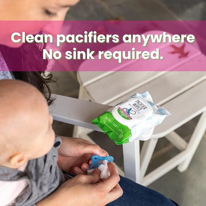 Dapple Baby Pacifier Wipes for Infants and Toddlers - (3 Pack) 40 Count - Fragrance-Free, Hypoallergenic & Food-Grade - Diaper Bag Essentials