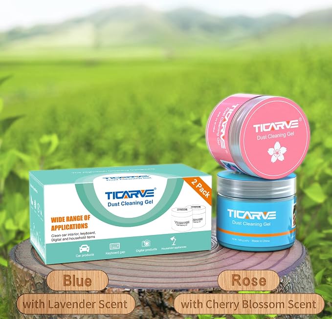 TICARVE 2Pack Cleaning Gel Car Putty Slime for Detailing Putty Detail Tools Car Interior Cleaner Automotive Cleaning Kits Keyboard Cleaner Blue Rose (320g/11.2oz) | Car Interior Cleaner Automotive Cleaning Kits Detail Tools Keyboard Office Laptop Dust ...