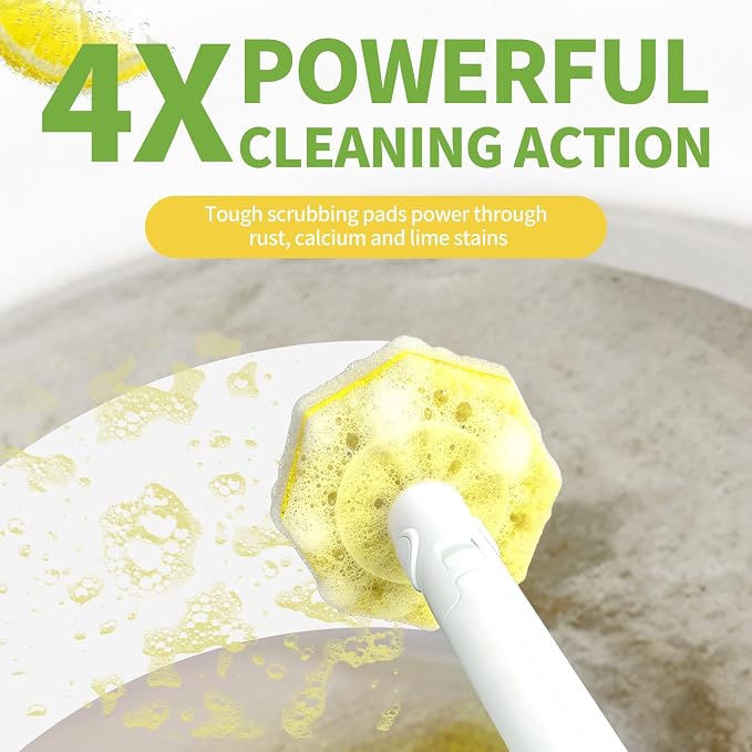60 Count Toilet Brush Refills for Clorox and Most Named Wand, Lemon Scent | Disposable Toilet Brush Heads, Toilet Bowl Cleaner, Pre-Loaded Cleaning Formula, Lemon Scent, Bathroom Cleaning Supplies