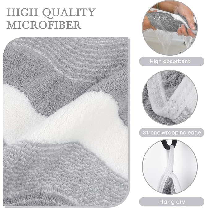 SINLAND Absorbent Coral Velvet Washcloth Ultra Soft Microfiber Face Towels 12 x 12 inch Multi-Purpose Face Cloths for Household and Sport
