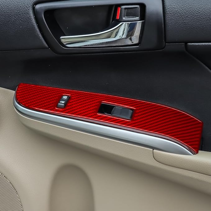 Real Carbon Fiber Trim for Toyota Camry Accessories | for 2012 2013 2014 Door Glass Lifting Control Panel Window Switch Panel Interior Thick Overlay Decal 2PCs