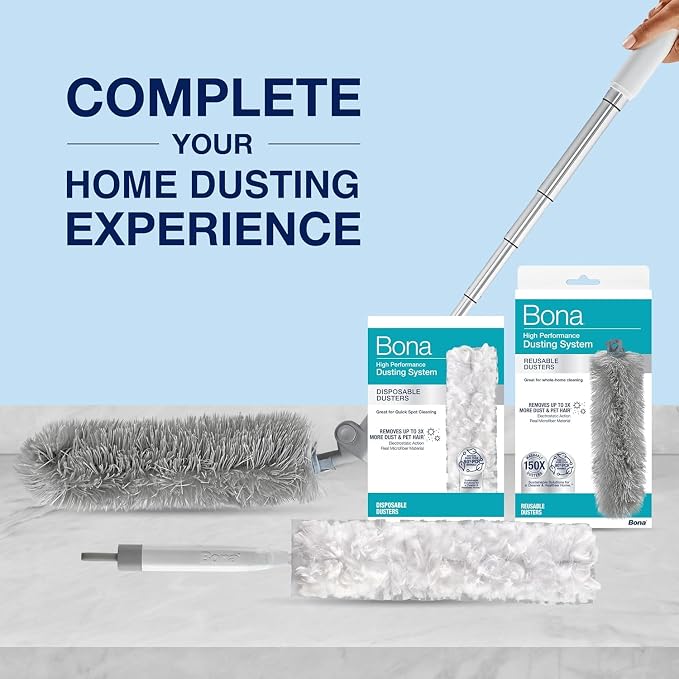 Bona Disposable Dusters - 9 Pack - High Performance Dusting System | Microfiber Dusters Remove Dust and Pet Hair for Quick Spot Cleaning