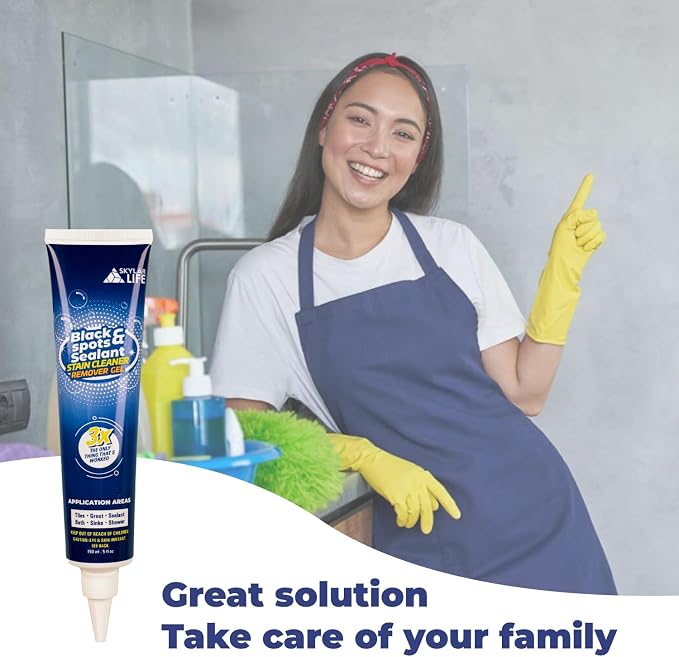SKYLAR LIFE Grout Silicone Caulk Whitener, Black Stain Problem Solver, Best for Home Sink,Kitchen,Showers,Bathroom and Floor Tile (1-Pack)