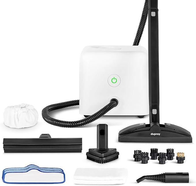 Dupray Neat Steam Cleaner for Home - Essential Pack | Powerful Multipurpose Steamer | Chemical-free cleaning for floor, car, wall, grout & kitchen | Steam mop | 17 Accessories