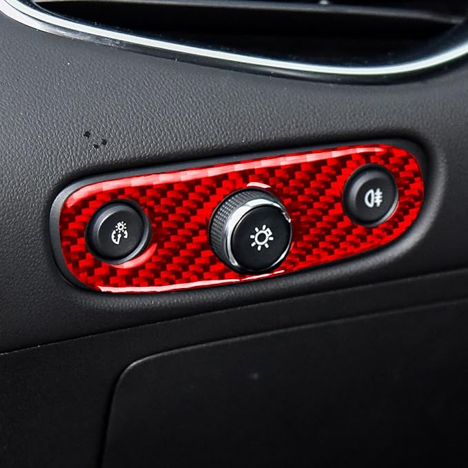 Real Carbon Fiber Trim for Chevy Malibu 9th Gen Accessories | for 2016-2024 Headlight Switch Control Panel Frame Sticker Interior Thick Overlay Decal
